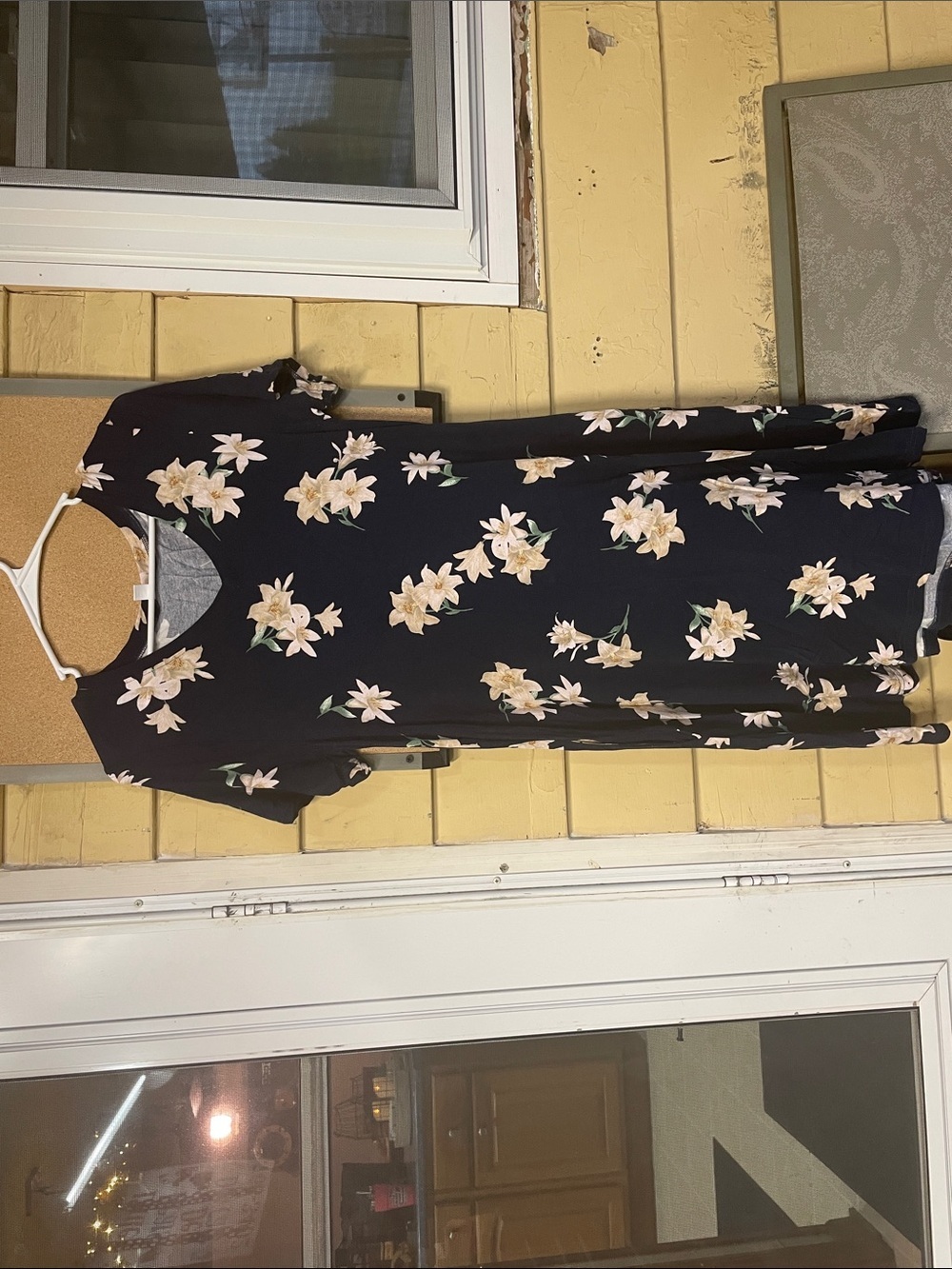 Navy Floral Maxi Dress with Cream Blossom Print - Picture 4 of 4